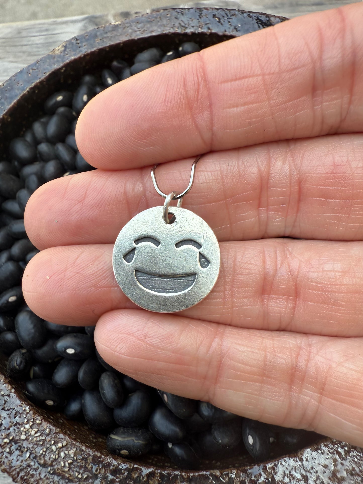 Laughing until Crying 😂 emoji Sterling Silver Charm