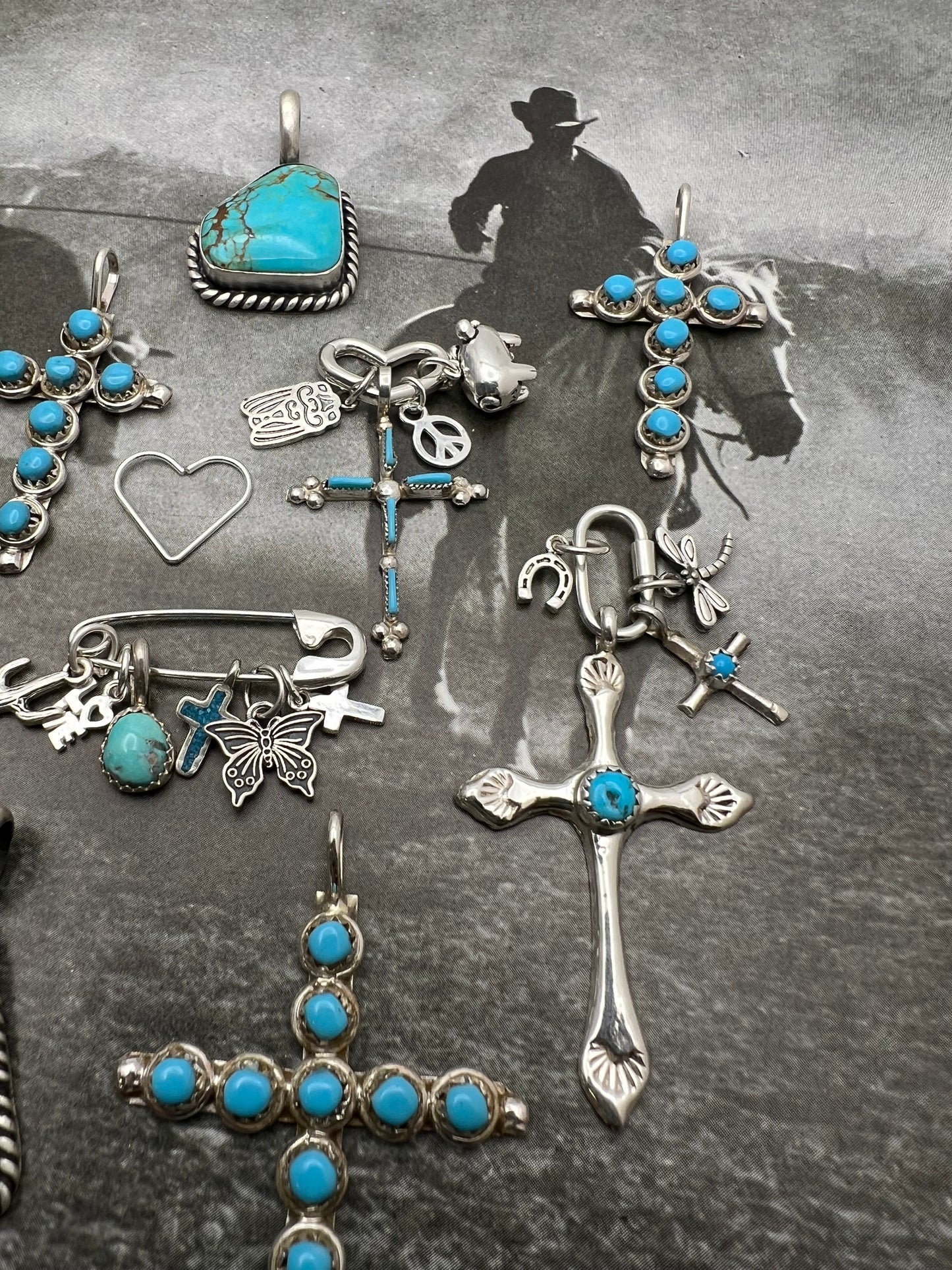 Zuni Needlepoint Turquoise Cross