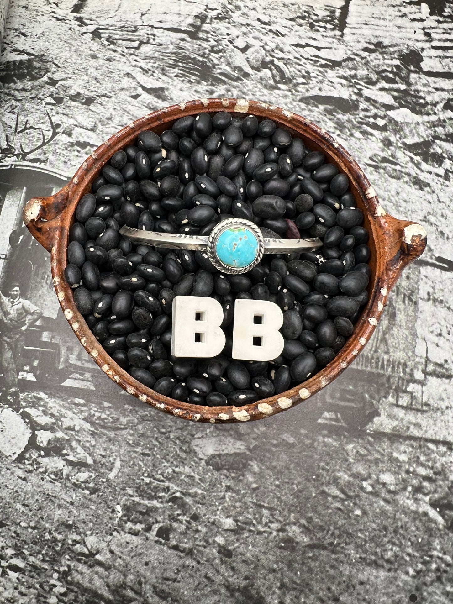Turquoise Stamped Cuff