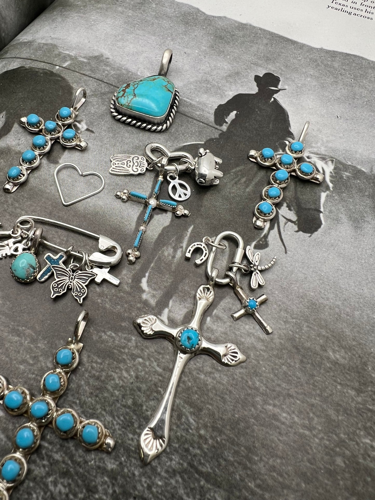 Zuni Needlepoint Turquoise Cross