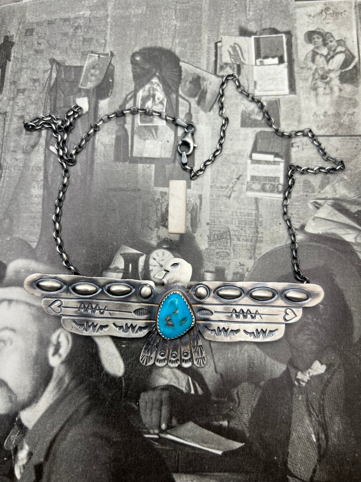 Large Thunderbird Turquoise Necklace