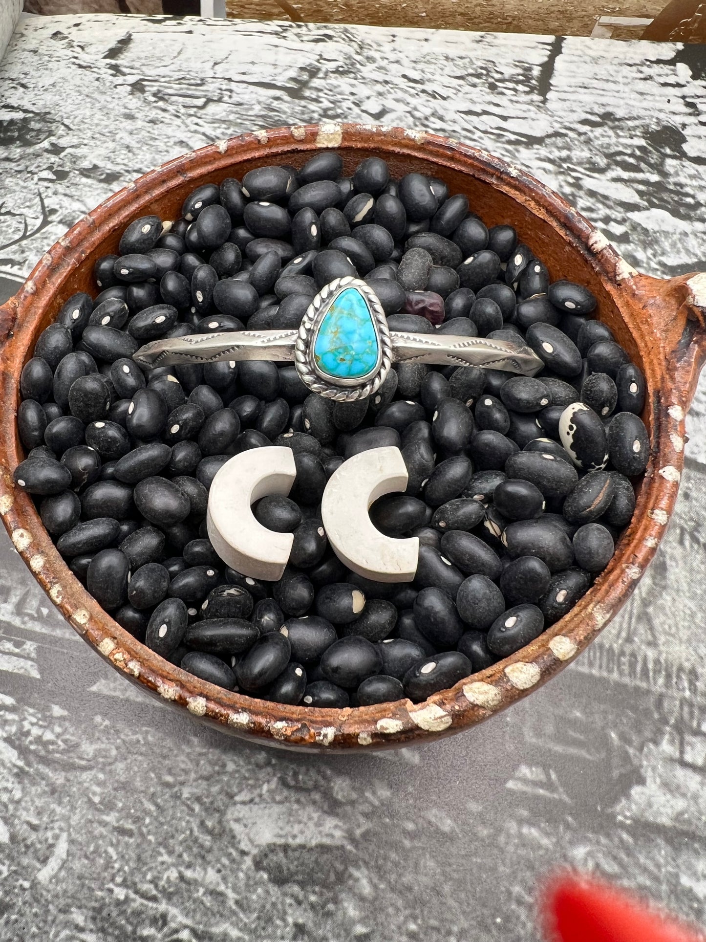 Turquoise Stamped Cuff