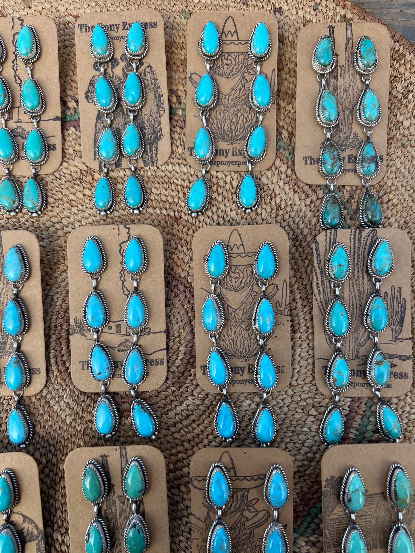 Turquoise 4 Tear Drop Earring