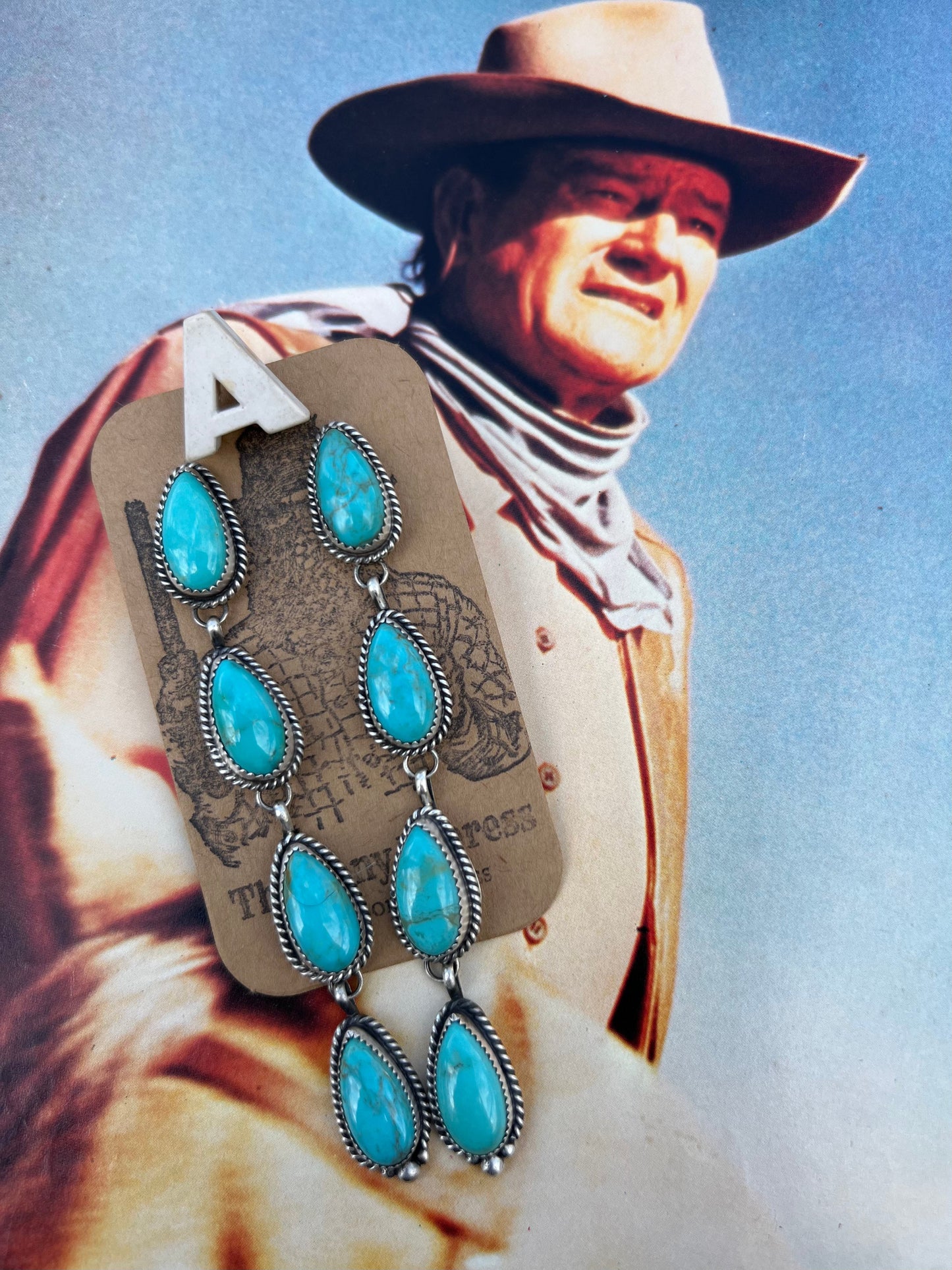 Turquoise 4 Tear Drop Earring