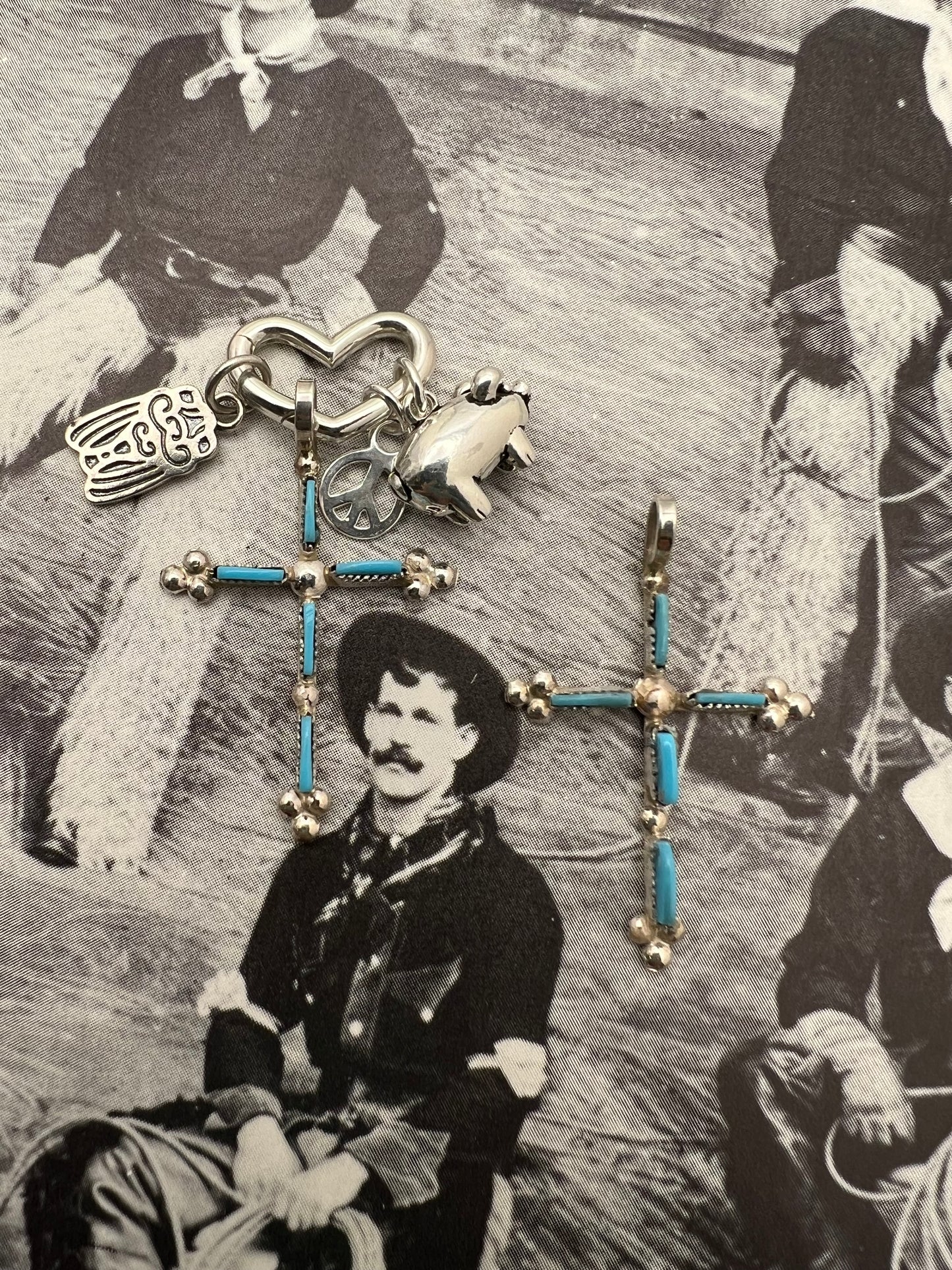 Zuni Needlepoint Turquoise Cross