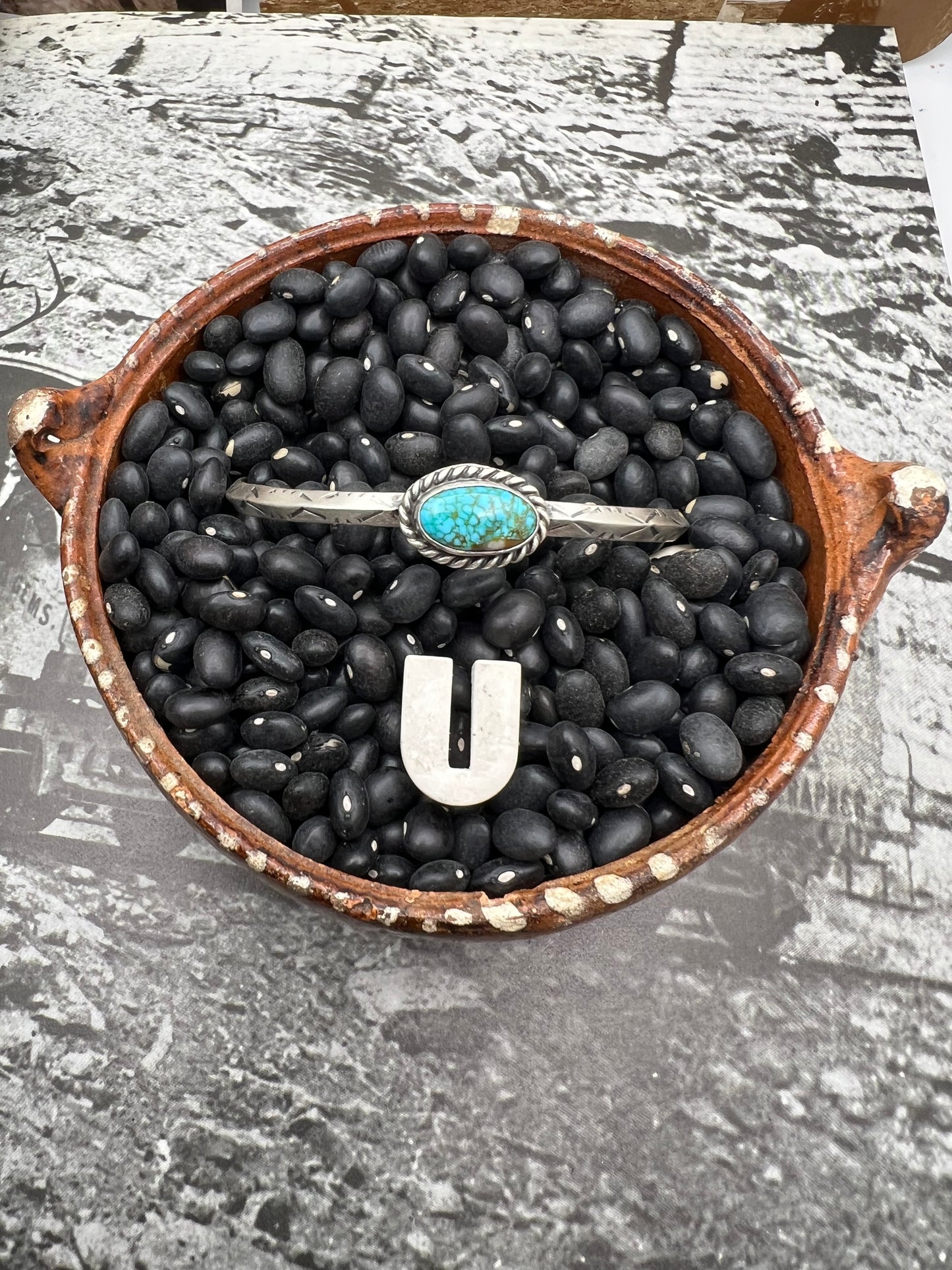 Turquoise Stamped Cuff