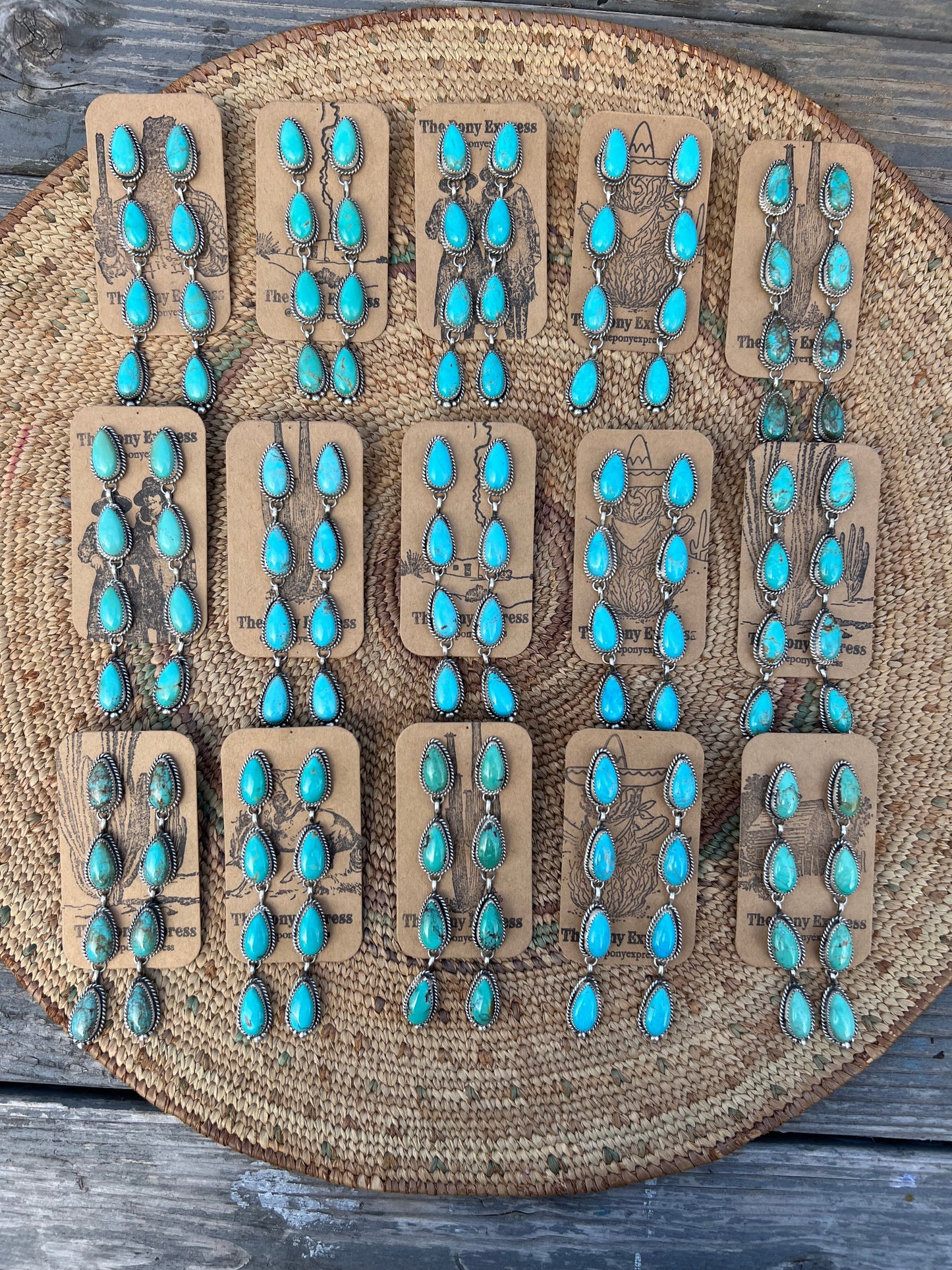 Turquoise 4 Tear Drop Earring