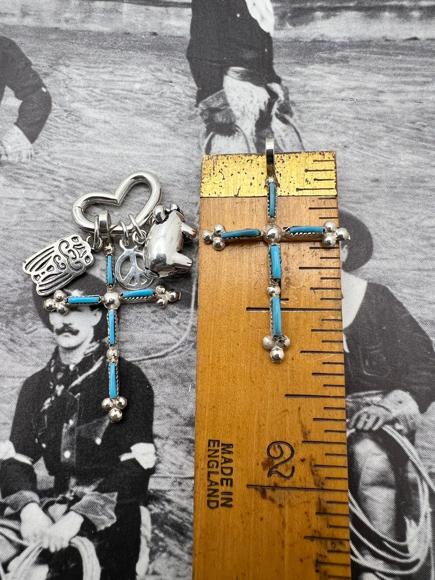 Zuni Needlepoint Turquoise Cross