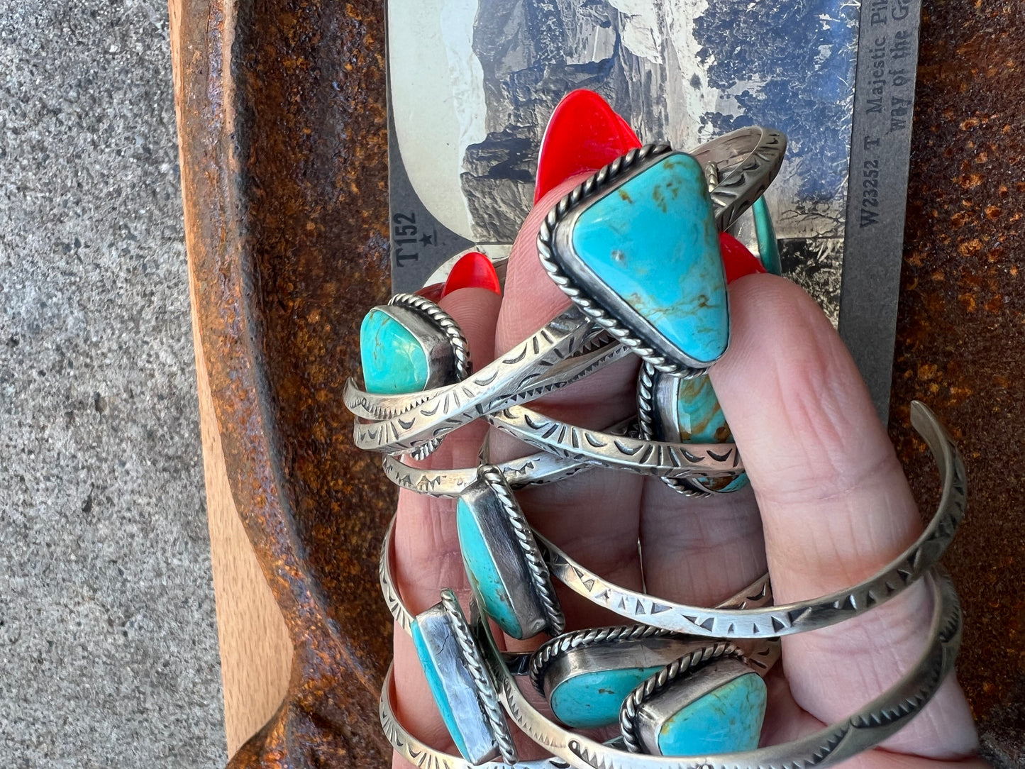 Turquoise Stamped Cuff