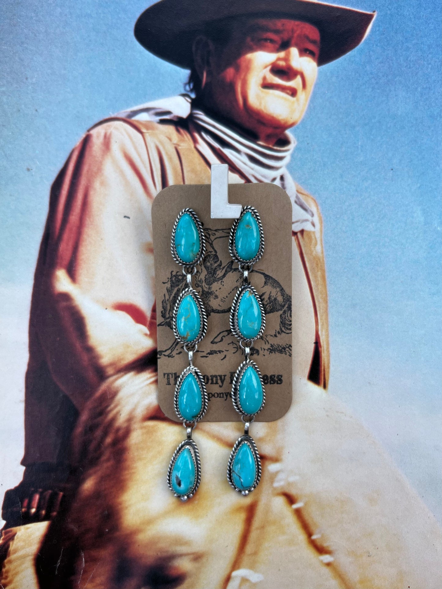 Turquoise 4 Tear Drop Earring