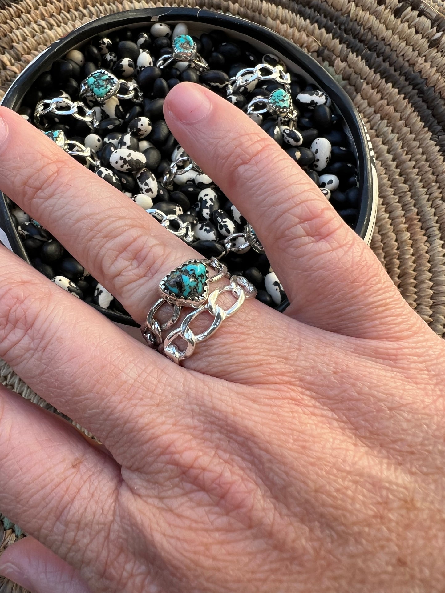 Turquoise Chain Link Ring