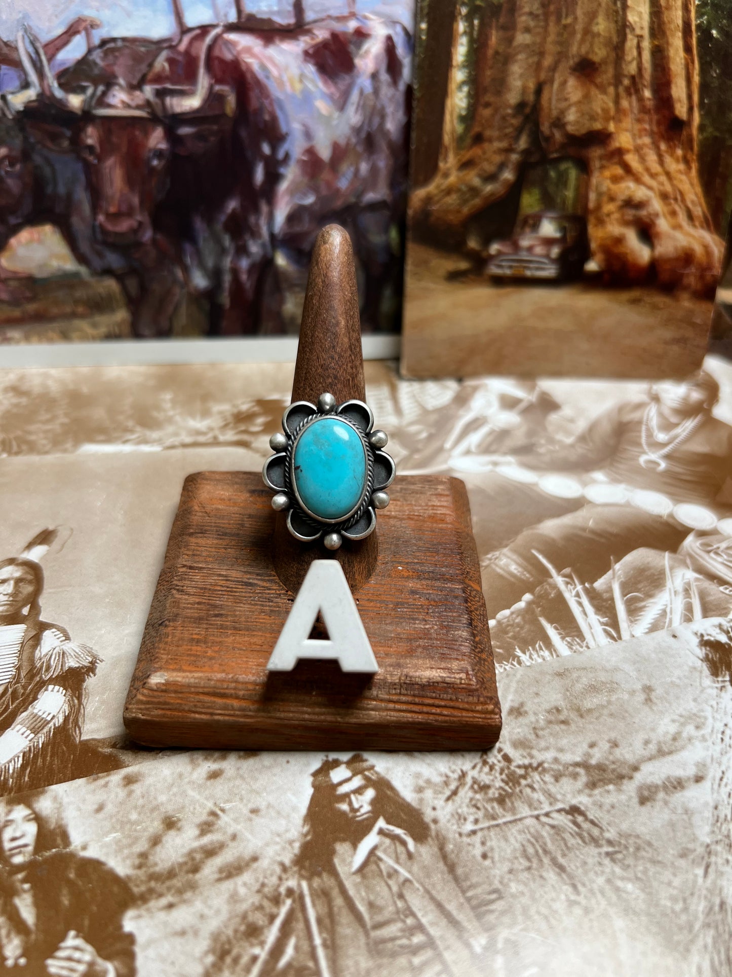 Yazzie Turquoise Flower Style Ring