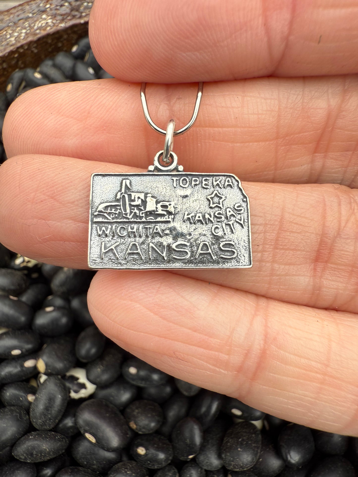 Kansas Sterling Silver Charm