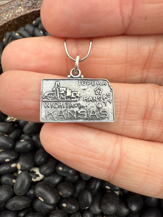 Kansas Sterling Silver Charm