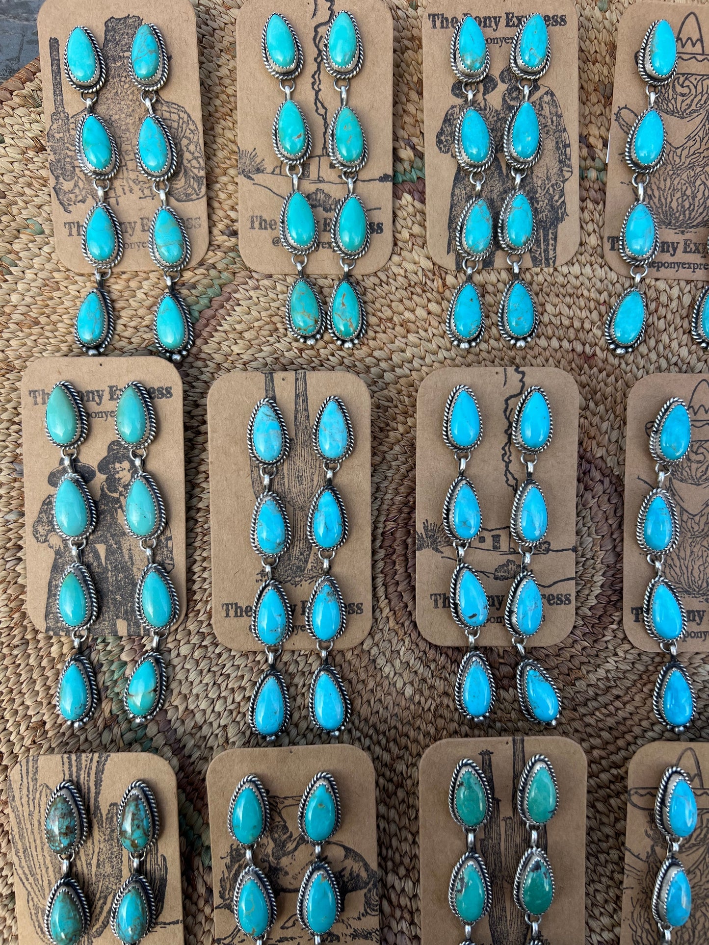 Turquoise 4 Tear Drop Earring