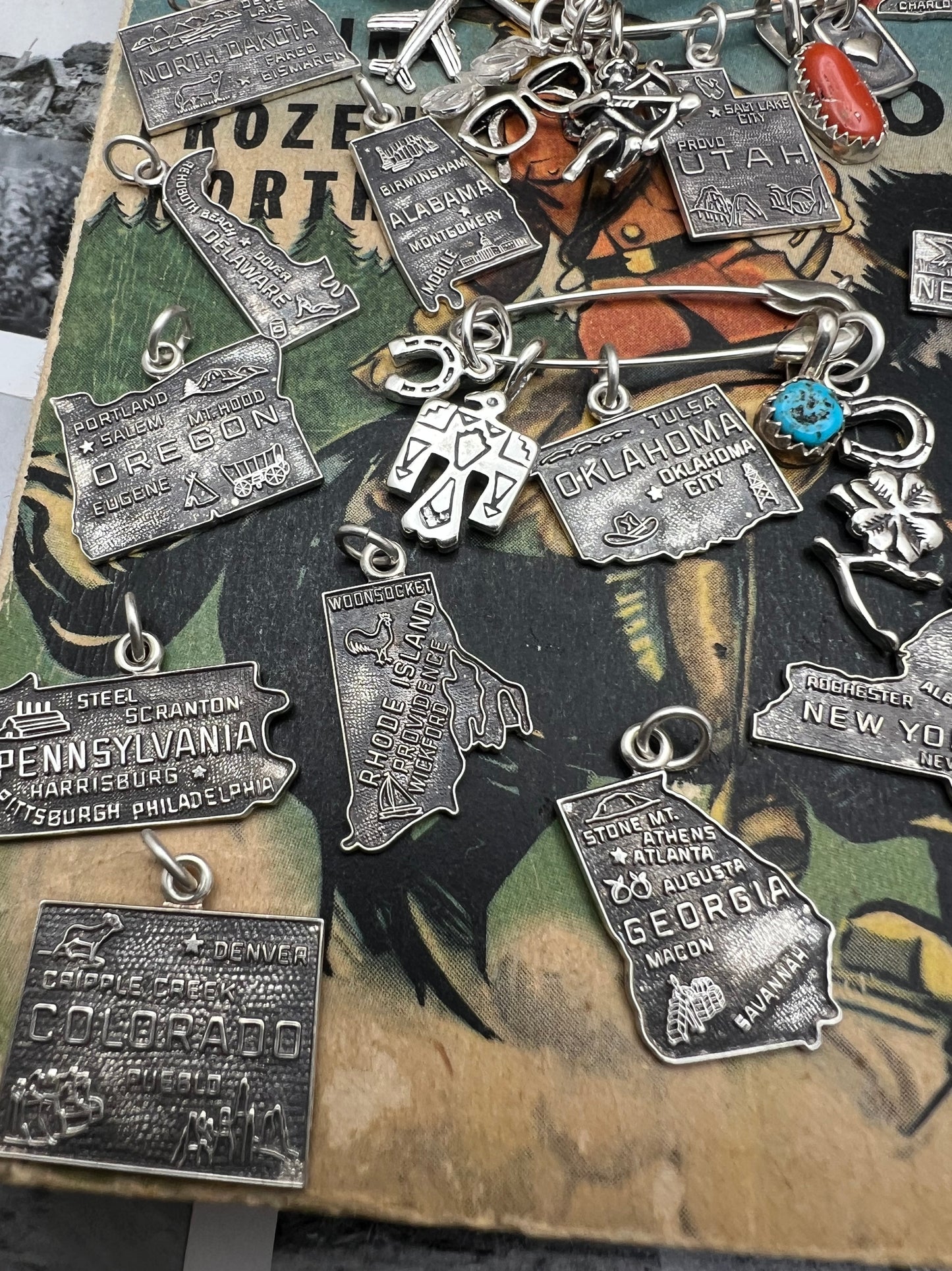 Vintage 1960’s Sterling State Charms
