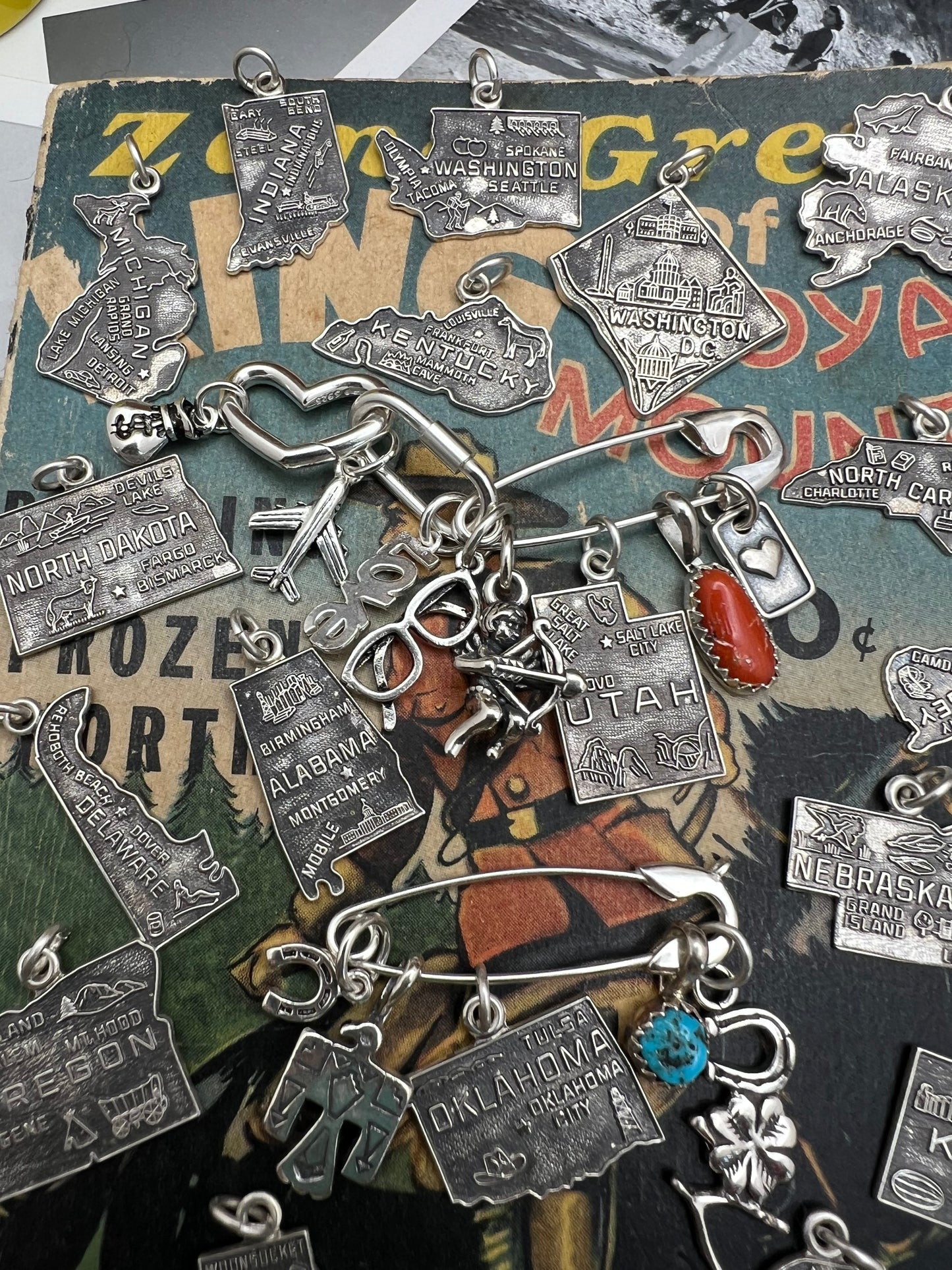 Vintage 1960’s Sterling State Charms
