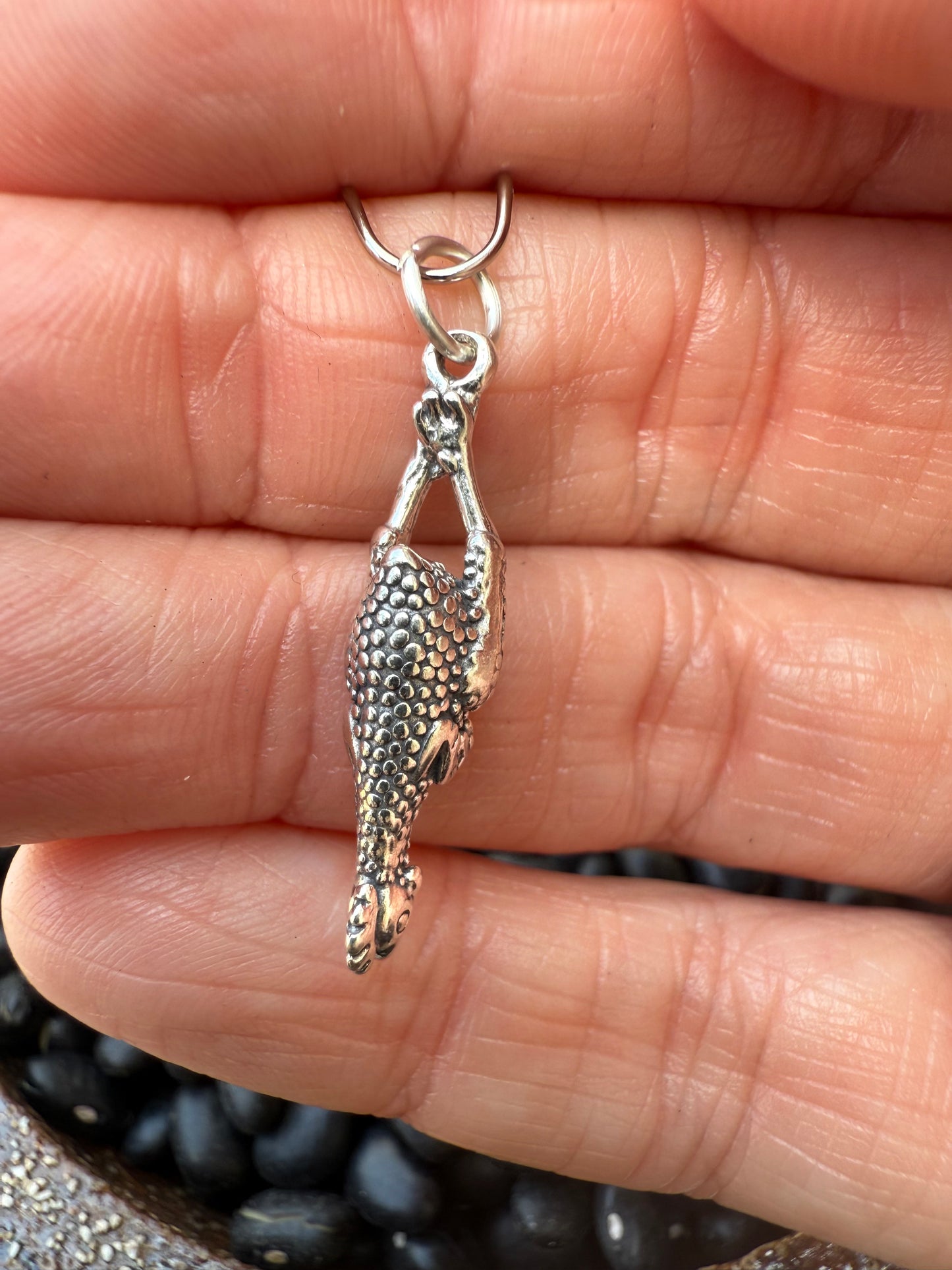 Rubber Chicken Sterling Silver Charm