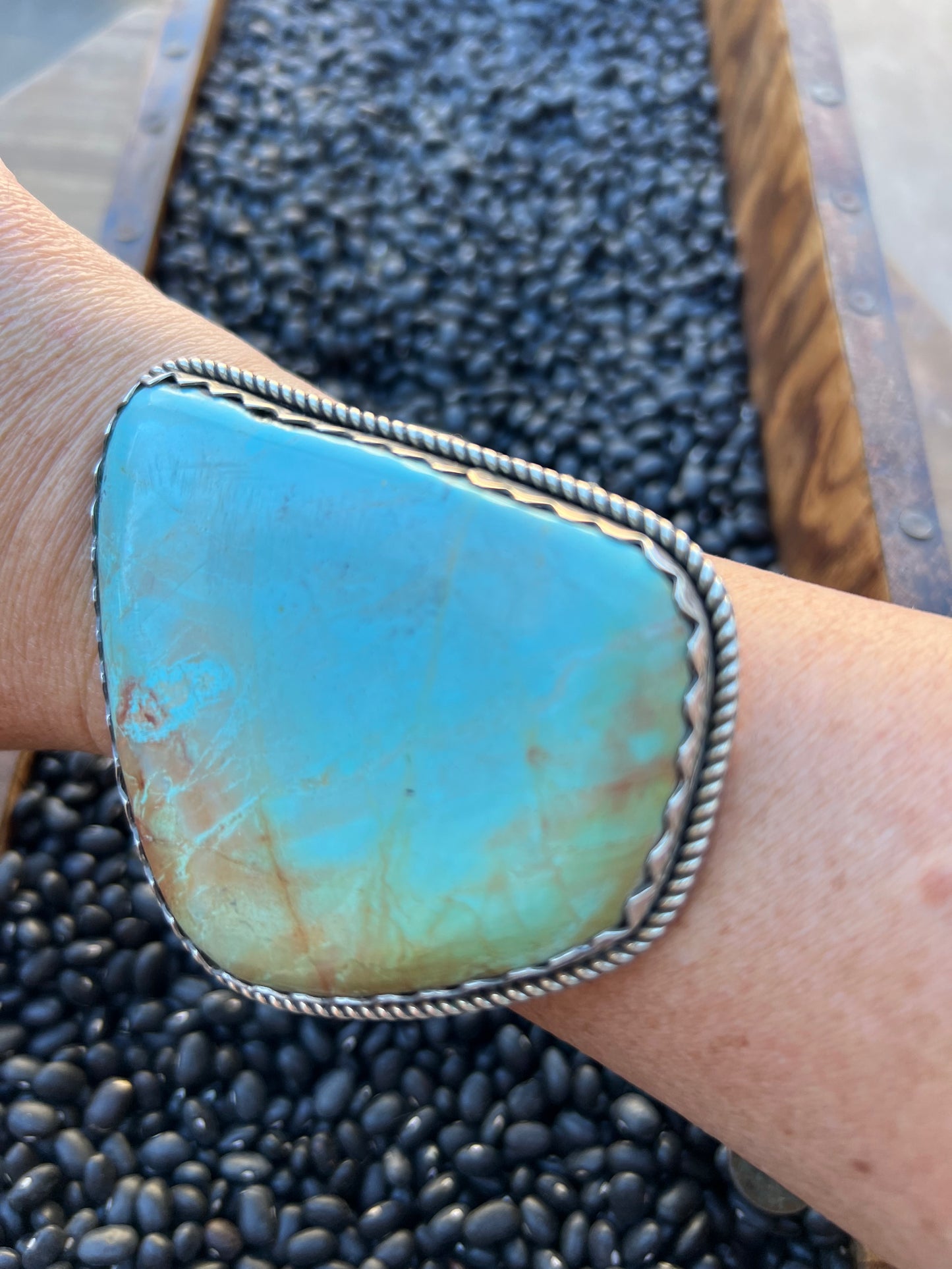 Huge blue Turquoise Slab Cuff
