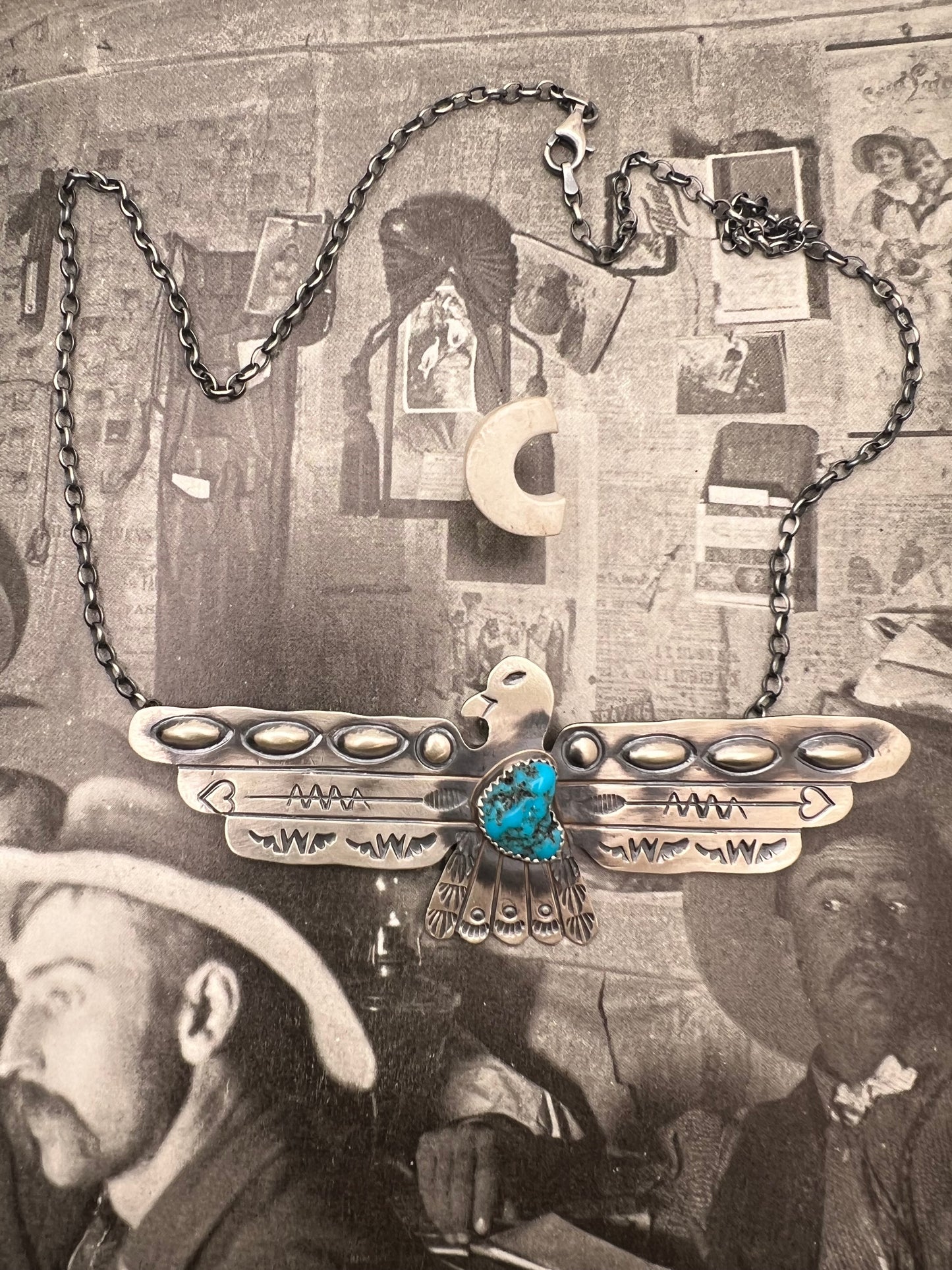 Large Thunderbird Turquoise Necklace