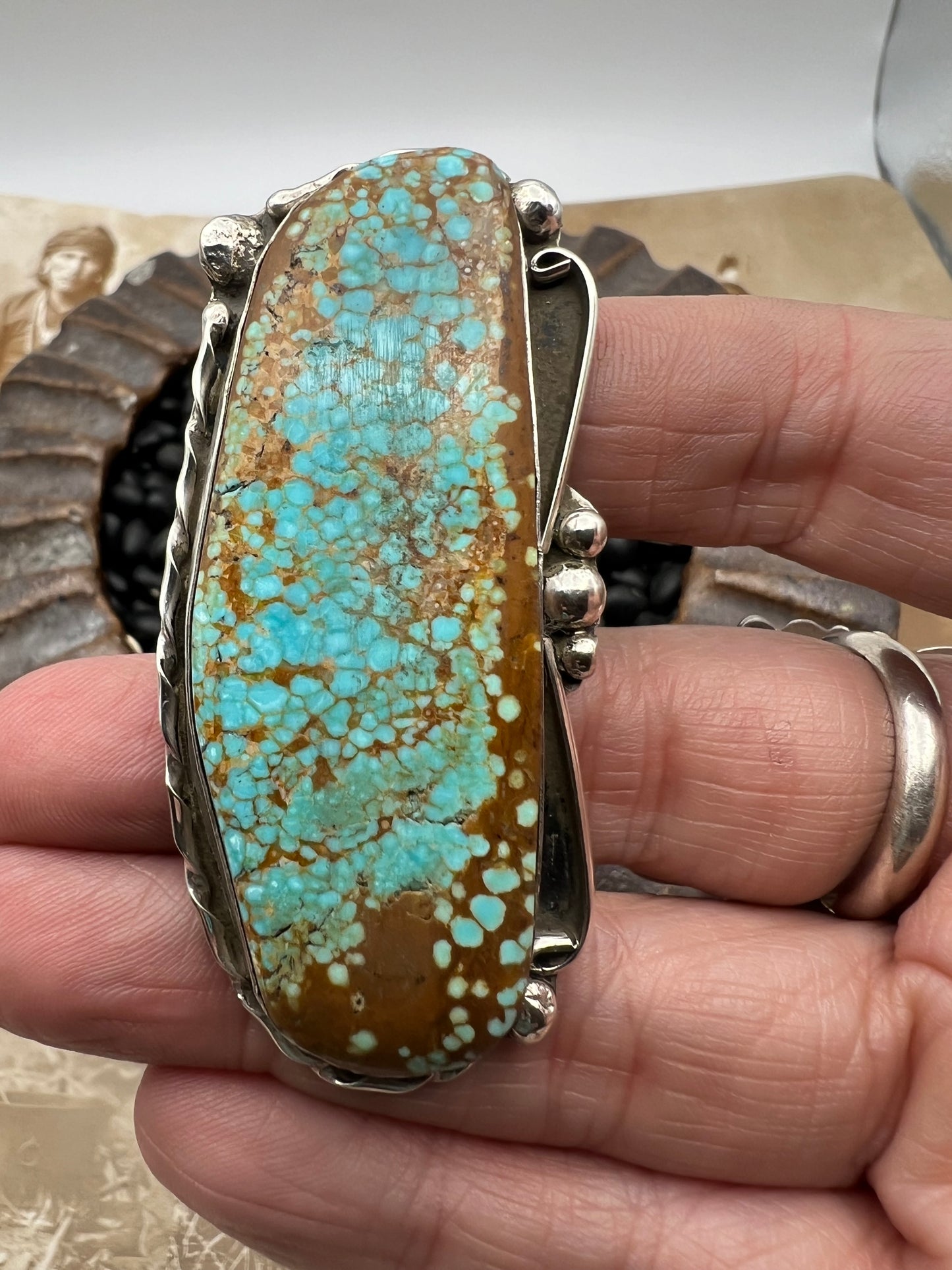 Large Turquoise Ring size 9 FG