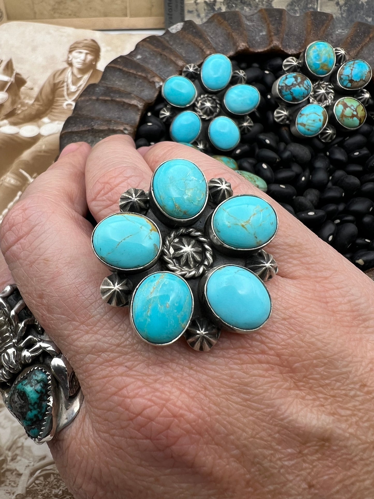 Sunflower Kingman Turquoise Ring