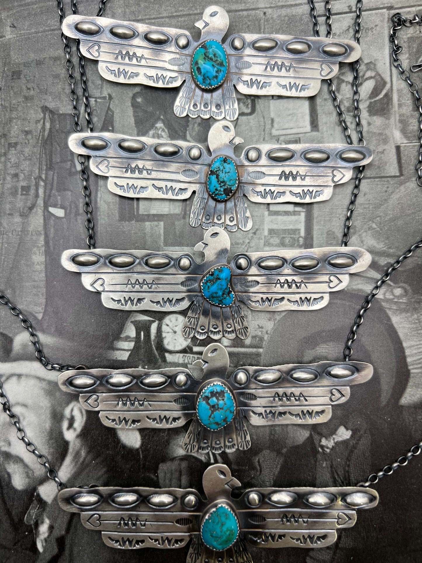Large Thunderbird Turquoise Necklace