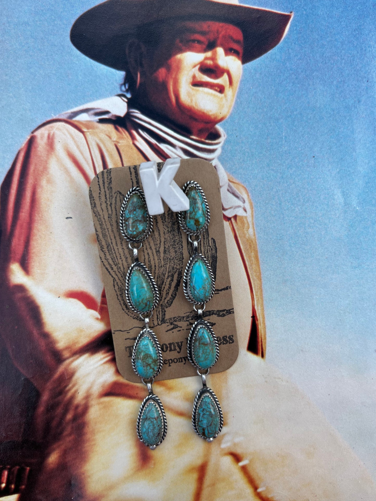 Turquoise 4 Tear Drop Earring