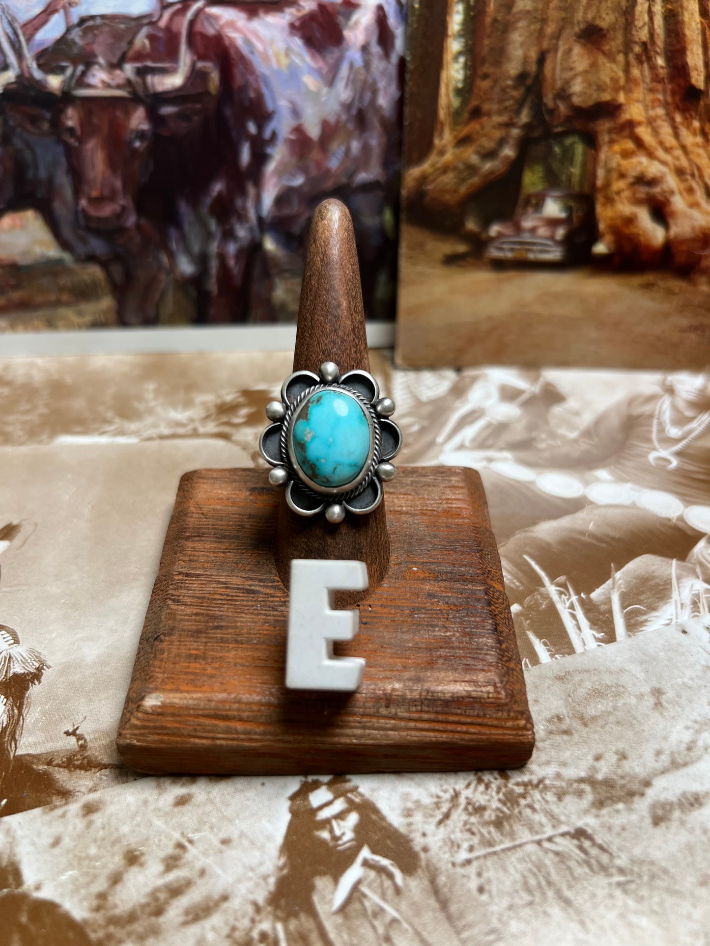Yazzie Turquoise Flower Style Ring
