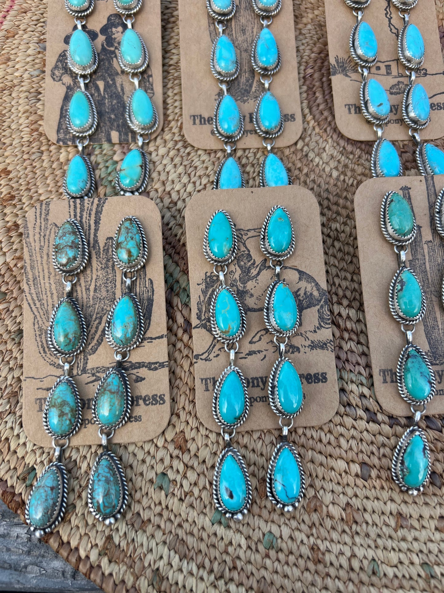 Turquoise 4 Tear Drop Earring