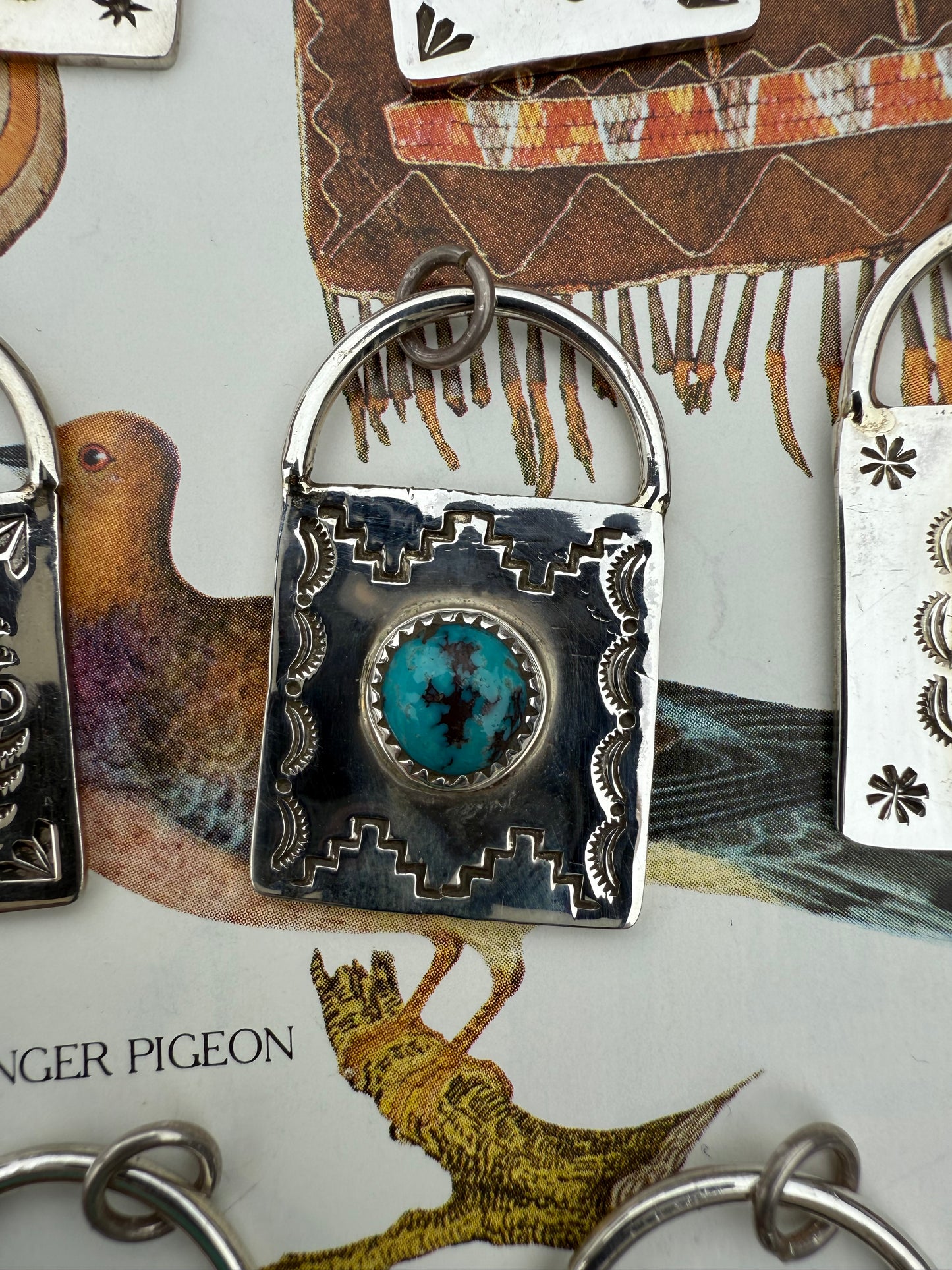 Handstamped Sterling Turquoise Locks