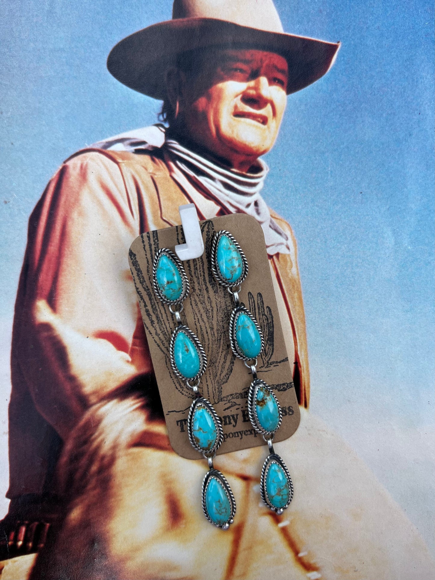 Turquoise 4 Tear Drop Earring