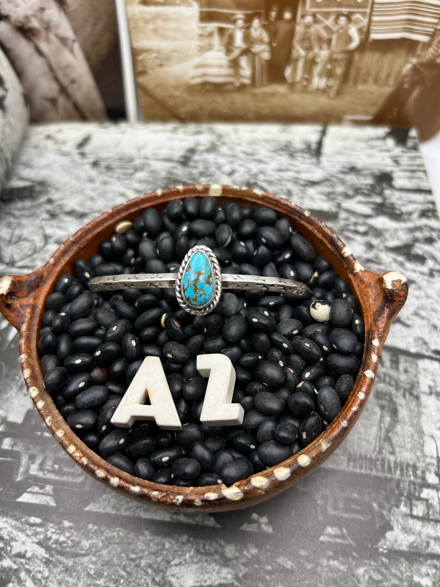 Turquoise Stamped Cuff