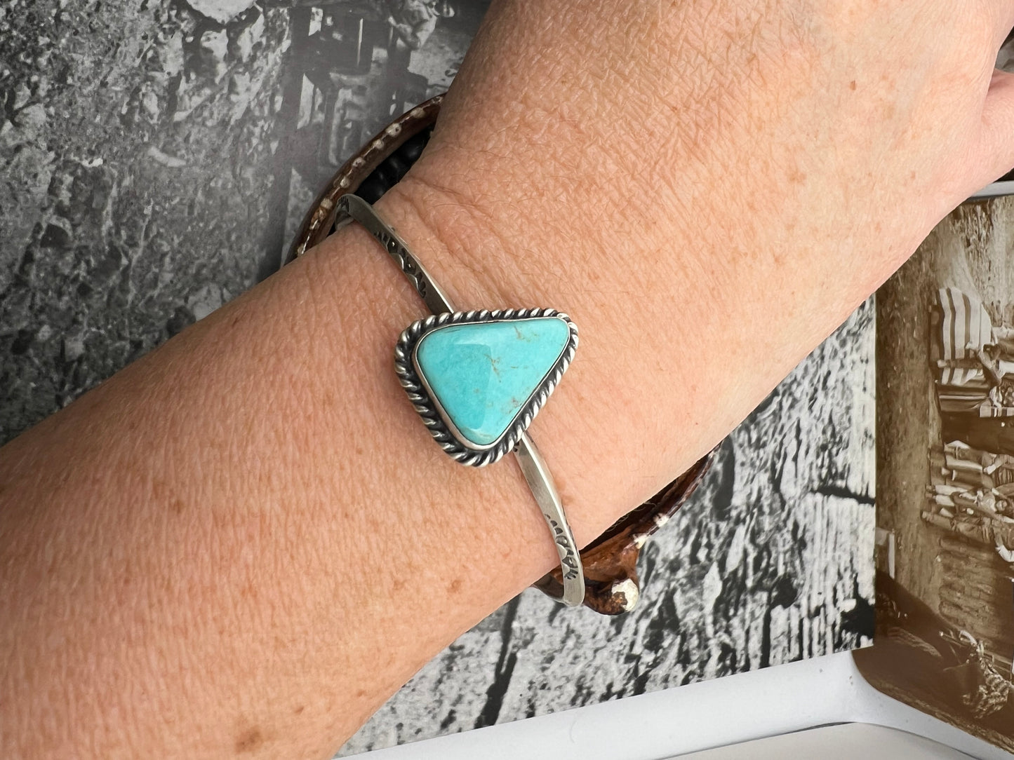 Turquoise Stamped Cuff
