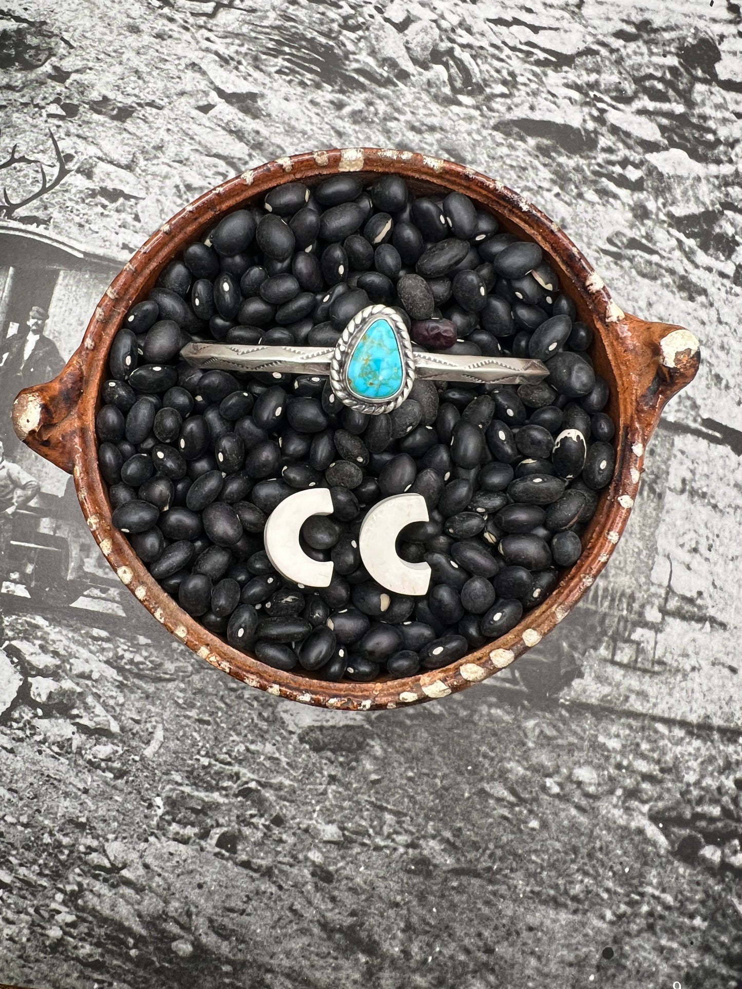 Turquoise Stamped Cuff