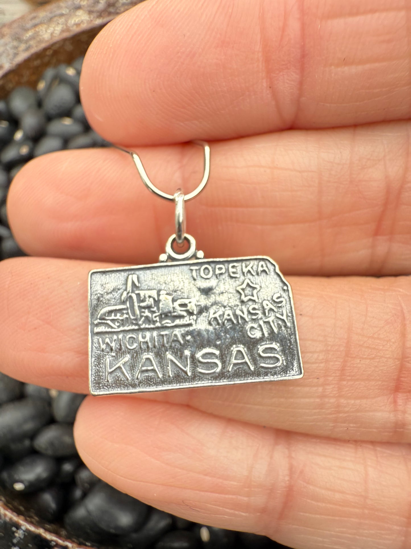 Kansas Sterling Silver Charm