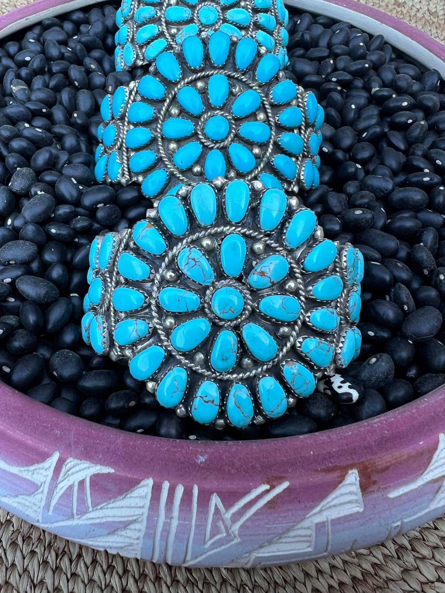 Traditional Turquoise Cluster Cuff