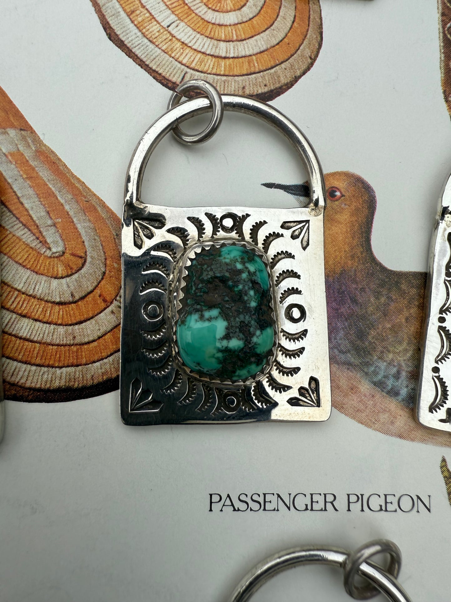 Handstamped Sterling Turquoise Locks