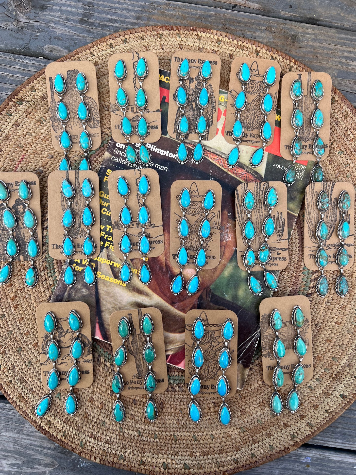 Turquoise 4 Tear Drop Earring