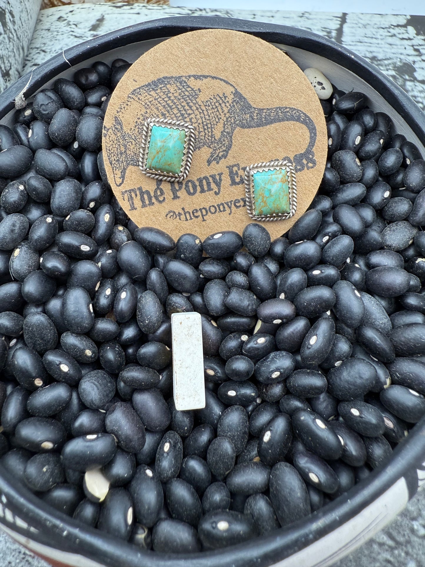 Rectangle Turquoise Studs