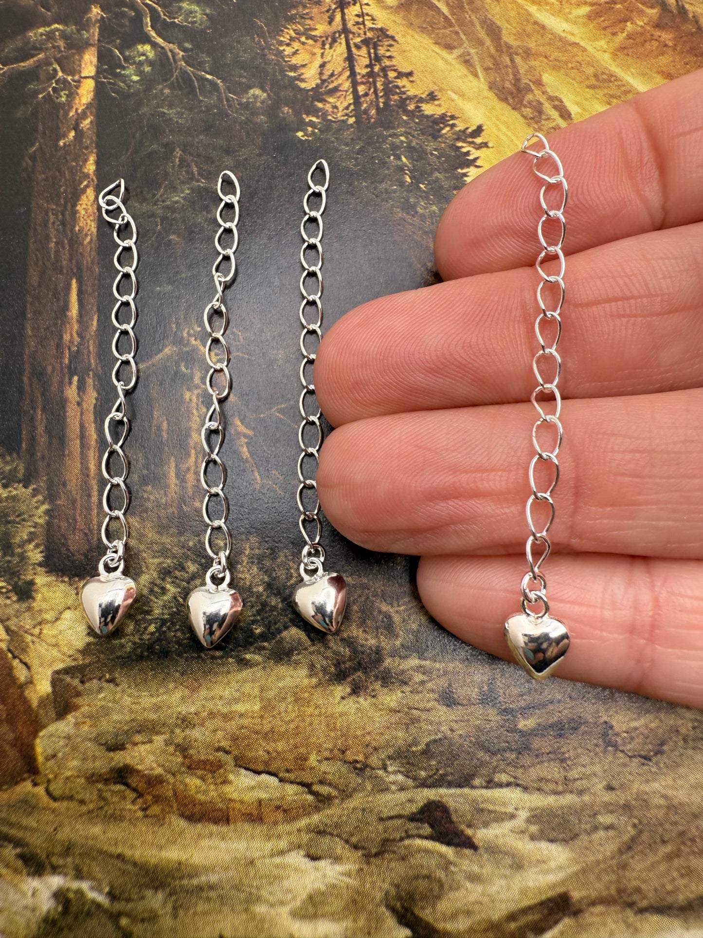 Sterling Silver Heart Extension Chain 2.6mm