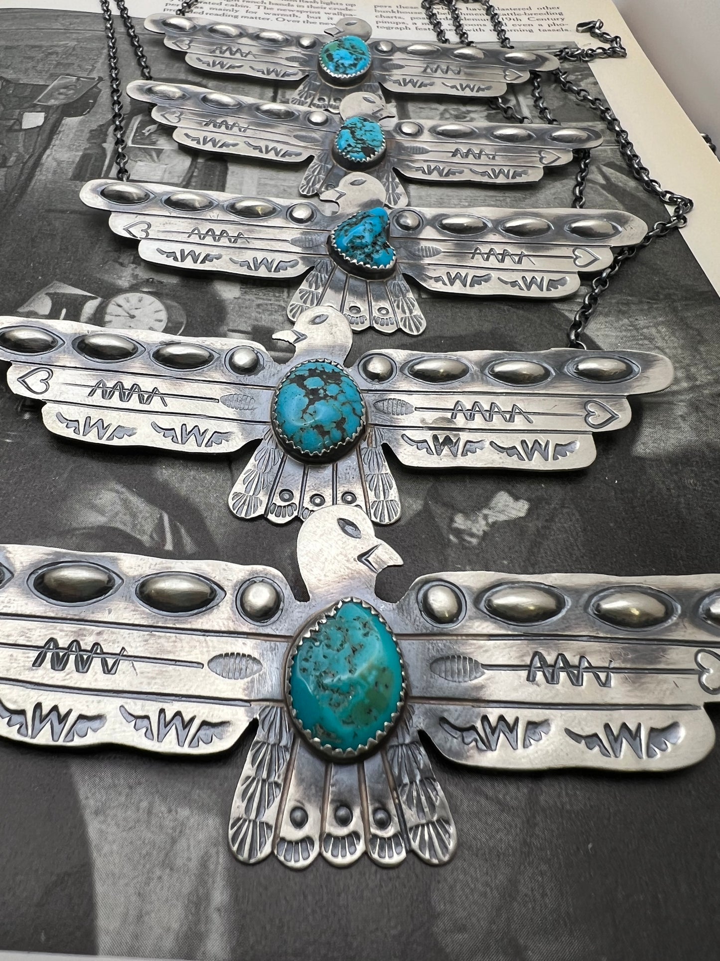 Large Thunderbird Turquoise Necklace