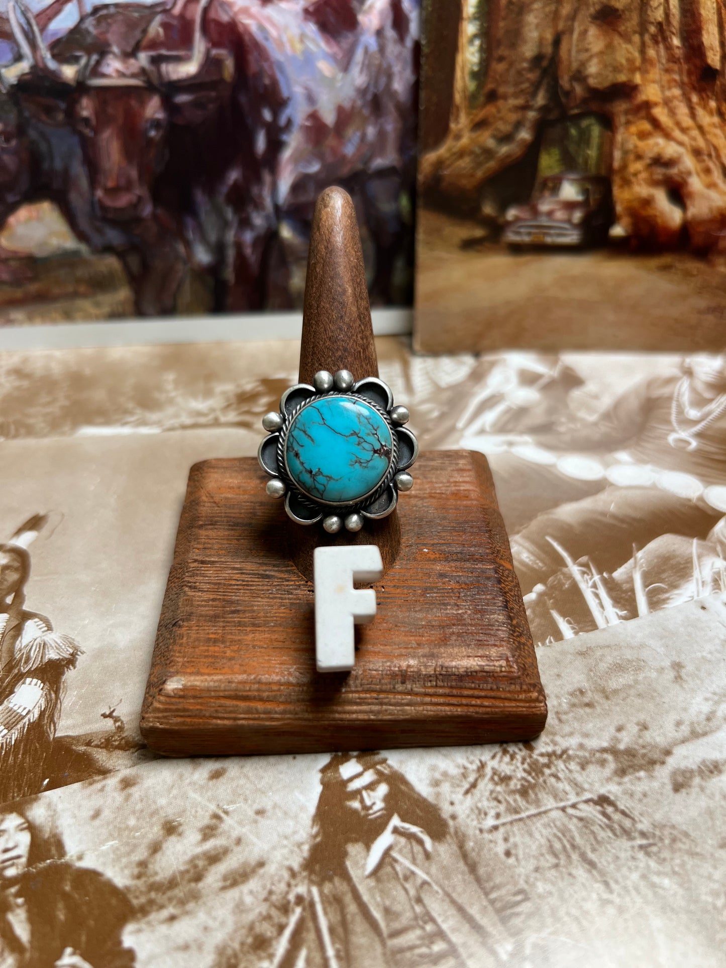 Yazzie Turquoise Flower Style Ring