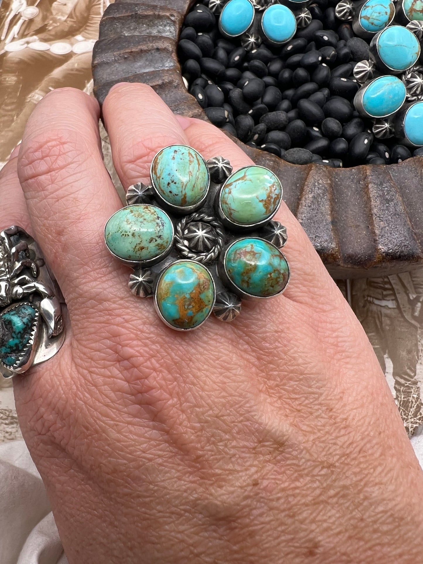 Sunflower Kingman Turquoise Ring