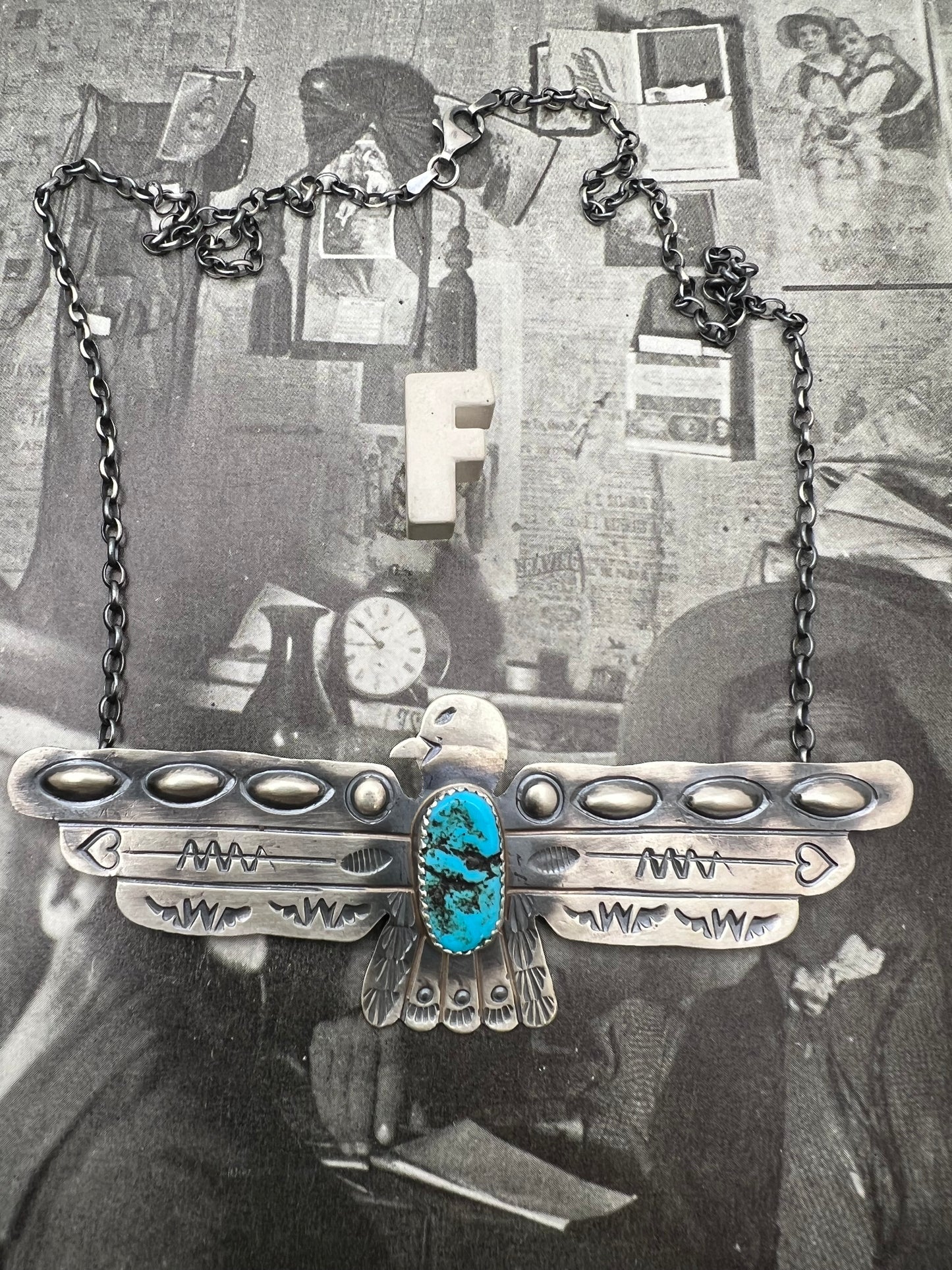 Large Thunderbird Turquoise Necklace