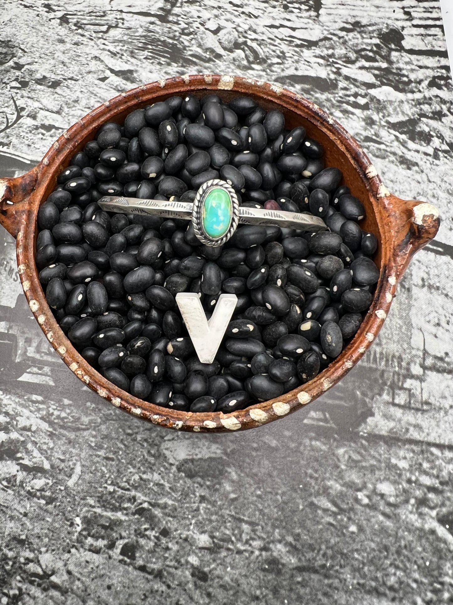 Turquoise Stamped Cuff