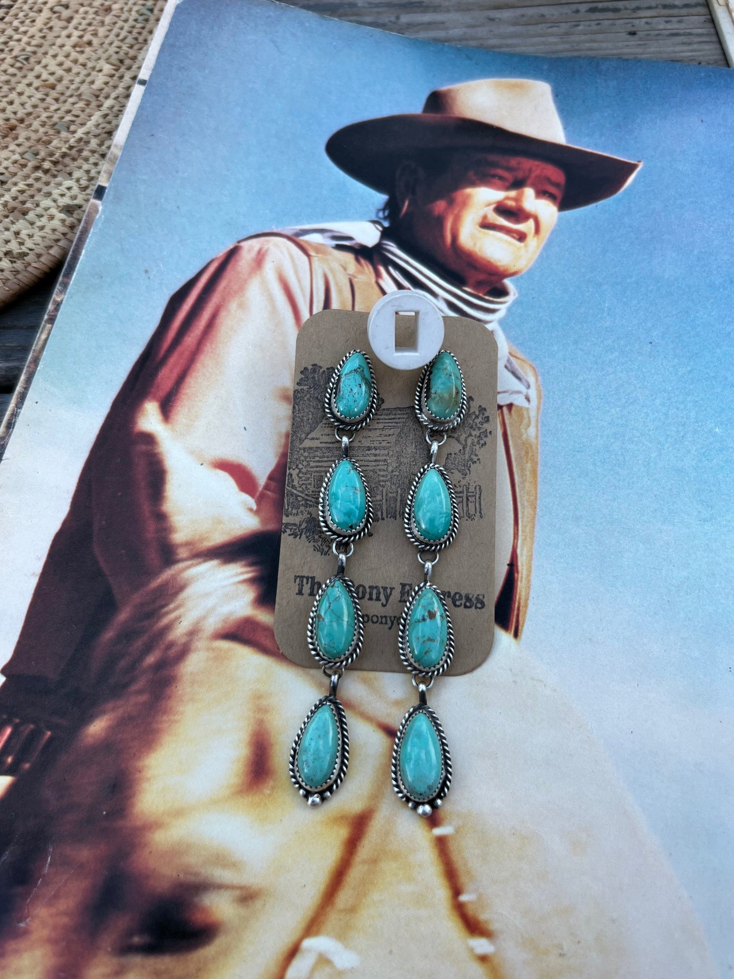 Turquoise 4 Tear Drop Earring