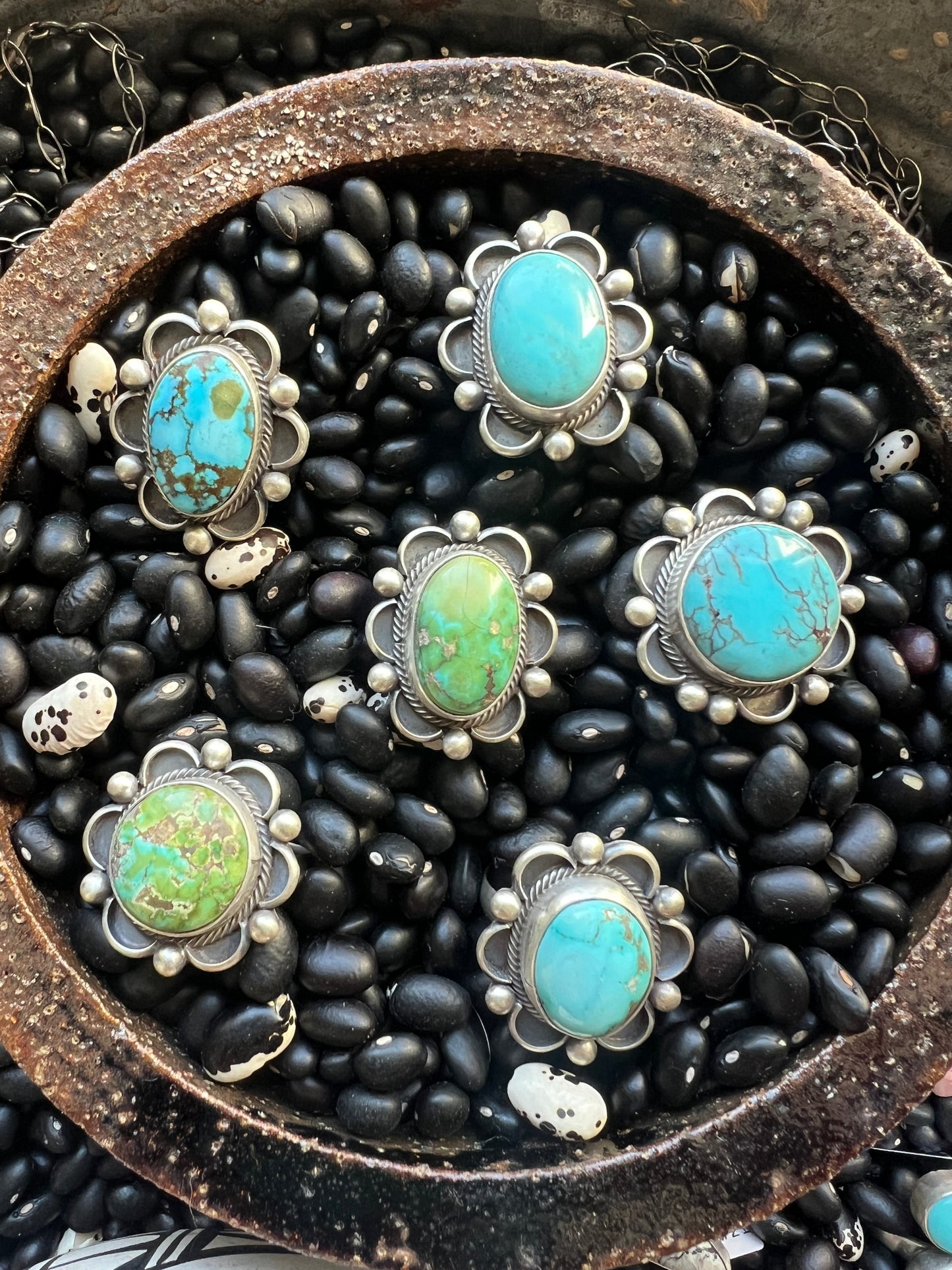 Yazzie Turquoise Flower Style Ring