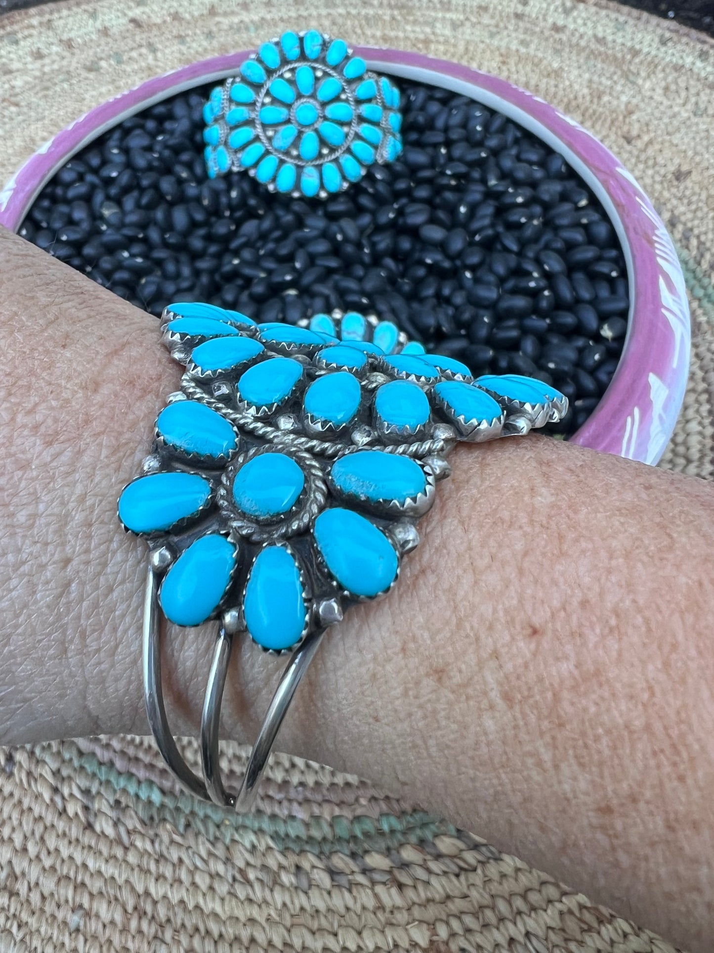 Traditional Turquoise Cluster Cuff