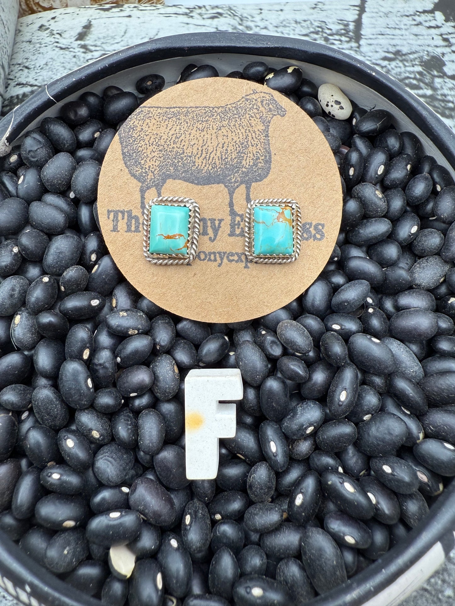 Rectangle Turquoise Studs